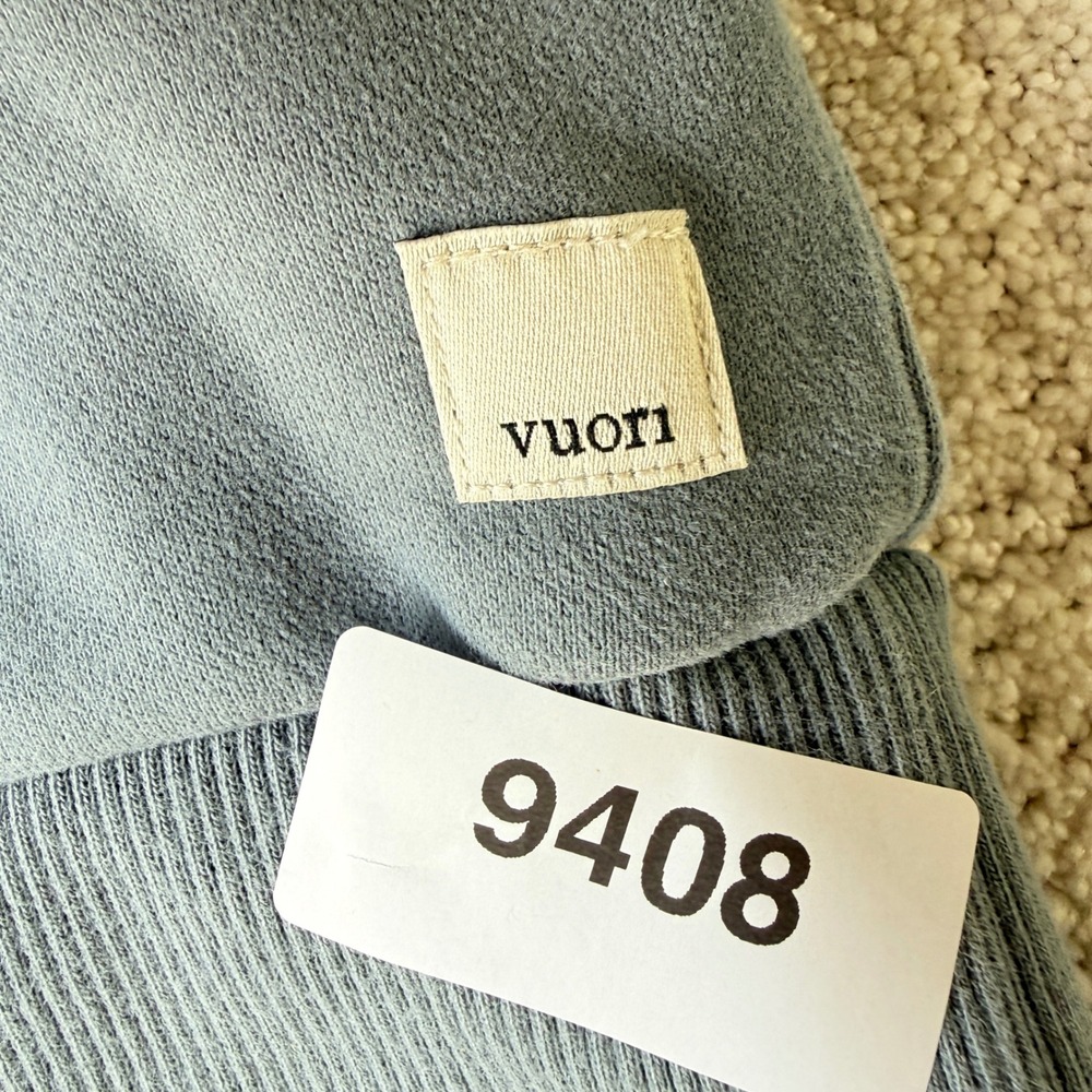 Vuori Restore Half Zip Hoodie Womens Small Dusty Blue Organic Cotton VW288 - Picture 11 of 11